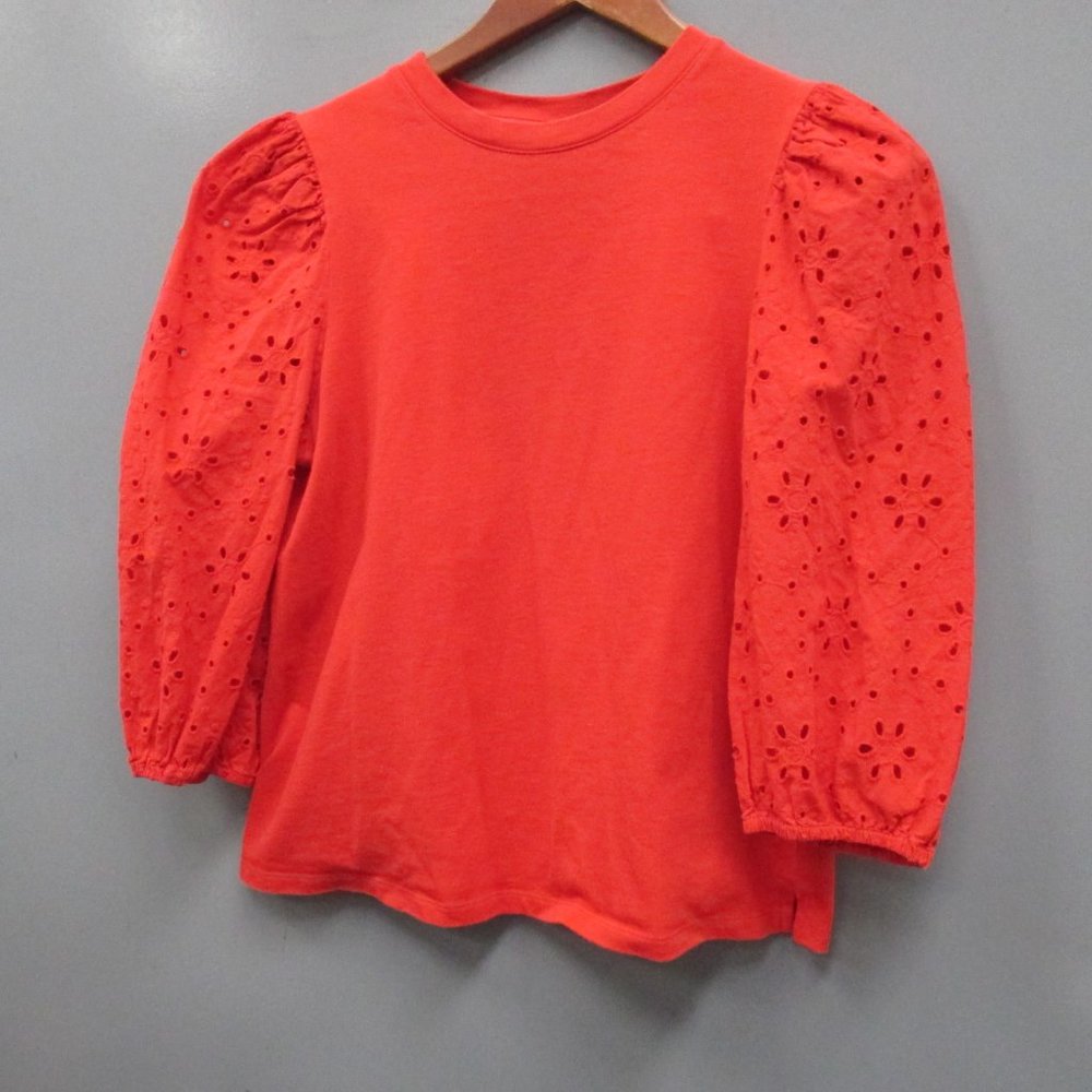 A New Day Women's Blouse Size M Red Color 3/4 Designer Sleeve Women's Blouse Top - Picture 9 of 9
